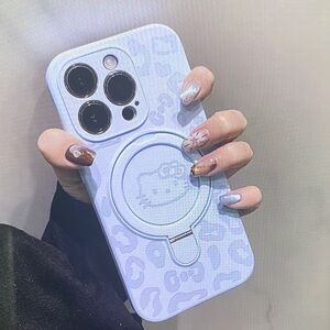 Cute Blue Phone Case with Ring Holder